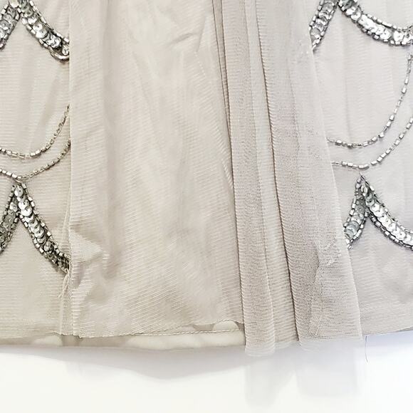 Cache Grey Beaded Sequin Maxi Mermaid Gown sz 6 Cap Sleeve Formal Black Tie - Picture 14 of 14